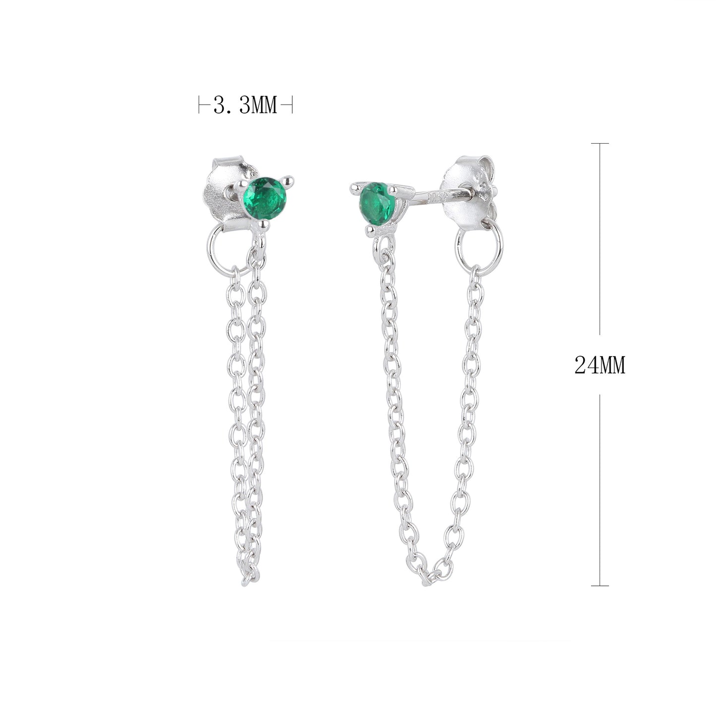 S925 外貿時尚精致簡約耳釘鑲鋯石耳線款潮流網紅風耳飾品