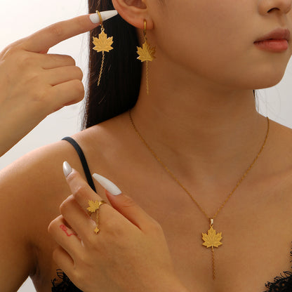 不鏽鋼花朵流蘇項鍊－細節特寫10｜https://igowo.tw/