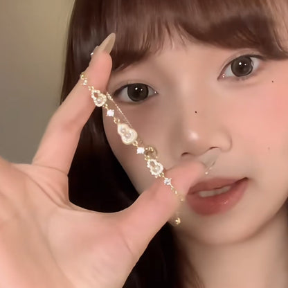 超閃鋯石星星花朵手鏈時尚百搭氣質手環精致輕奢高級感手飾批發女