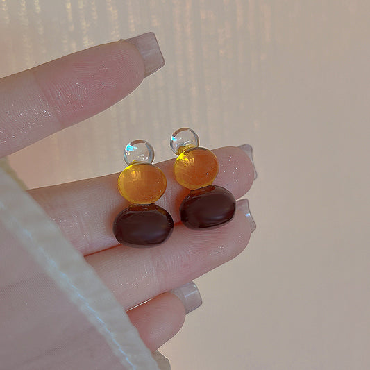 水晶圓珠簡約耳環－商品主圖｜https://igowo.tw/