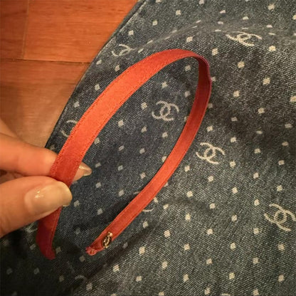 紅色緞帶扭紋兩用髮箍－黑色款實拍｜https://igowo.tw/