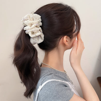 網紗碎花蝴蝶結鯊魚夾－彈簧夾款細節｜https://igowo.tw/
