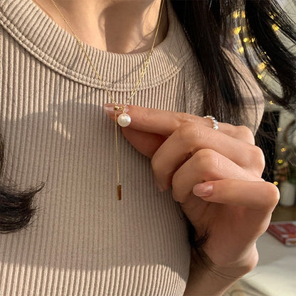 珍珠山茶花流蘇項鍊－細節特寫15｜https://igowo.tw/