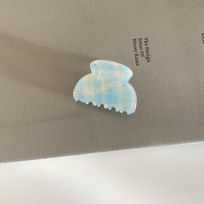 藍色格紋簡約鯊魚夾