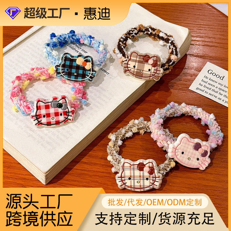 彈力繩貓咪卡通髮圈－商品主圖｜https://igowo.tw/