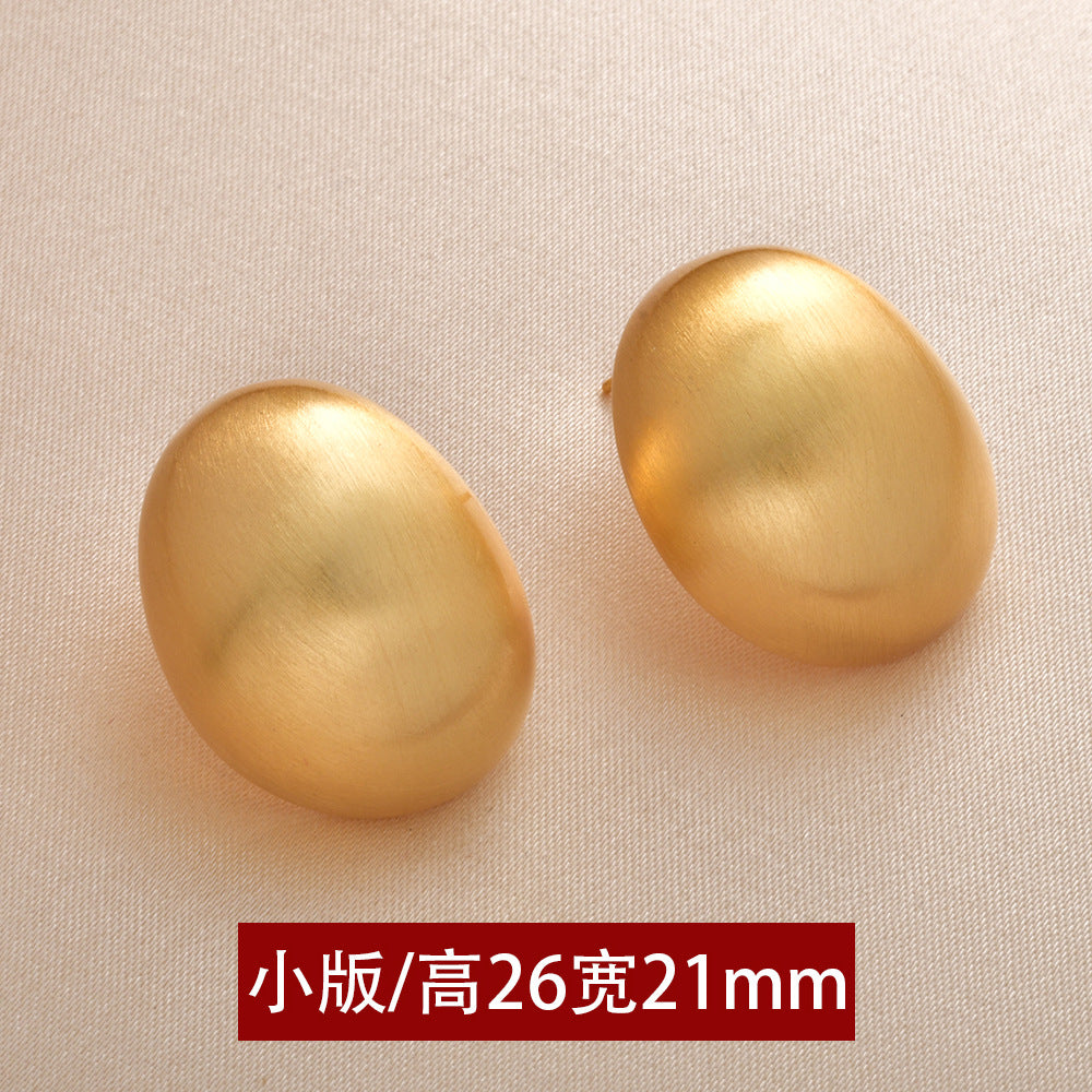 橢圓拉絲簡約耳釘