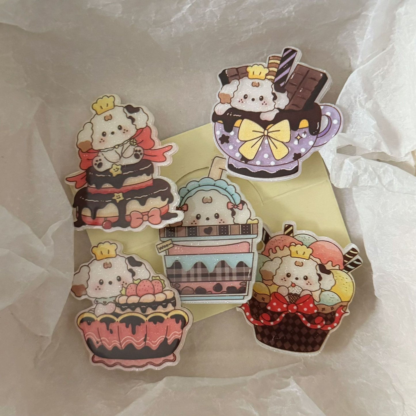 棕色壓克力小狗髮夾－商品主圖｜https://igowo.tw/