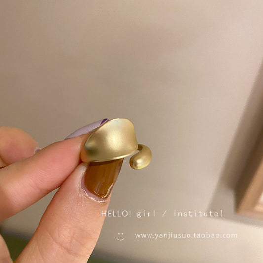 不規則金色啞光戒指女款小眾獨特設計感食指戒輕奢高級感開口指環 J1073金/開口可調節
