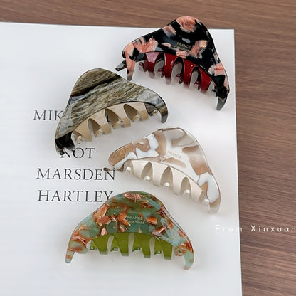 醋酸板材復古鯊魚夾－商品主圖｜https://igowo.tw/