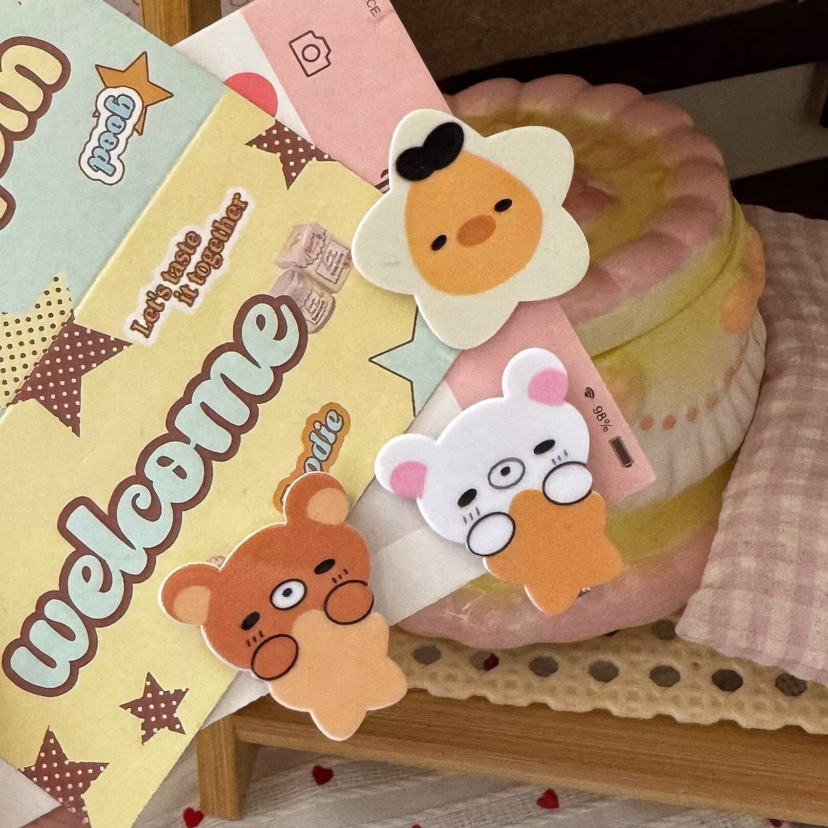 棕色小熊星星髮夾－商品主圖｜https://igowo.tw/