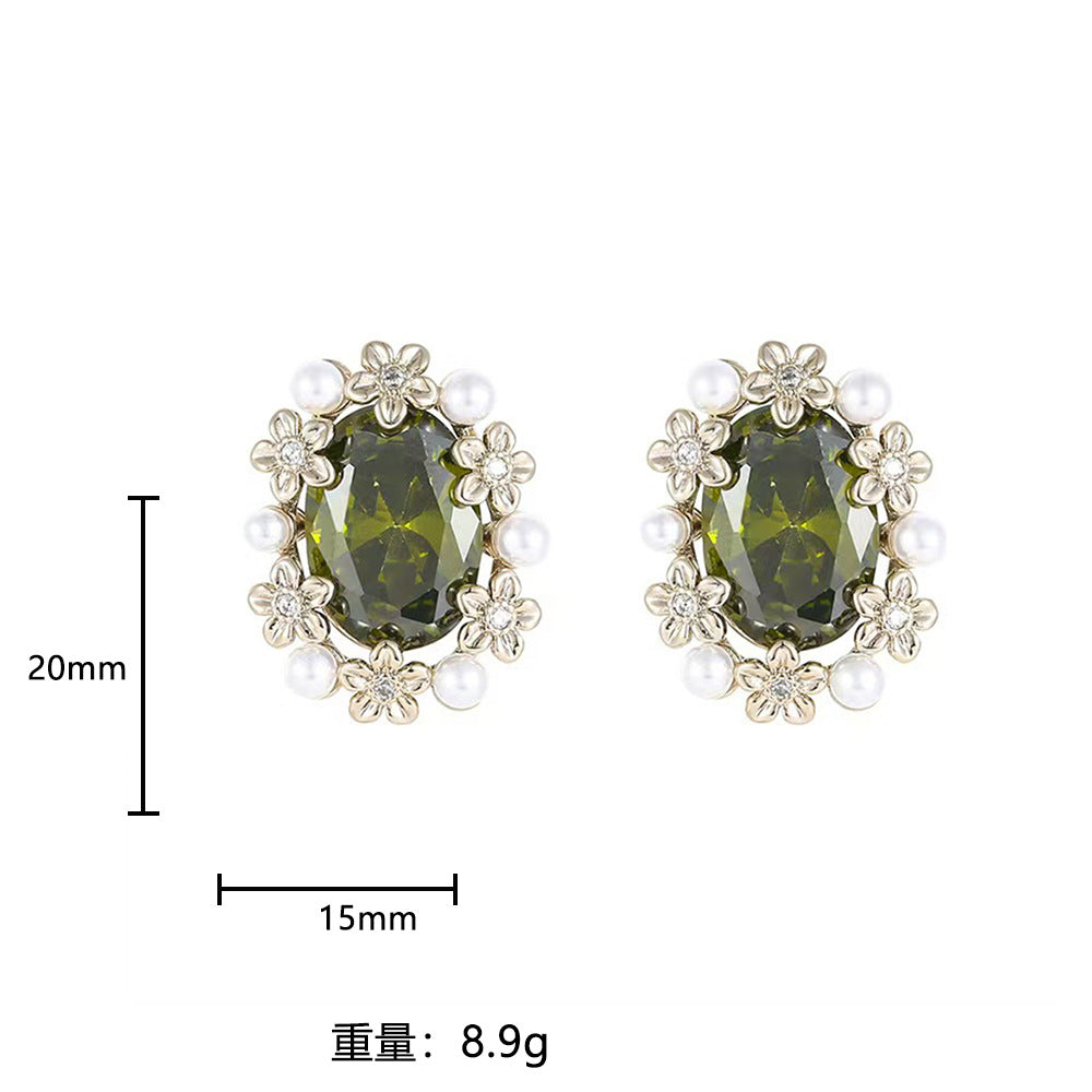串珠花朵橢圓復古耳環－細節特寫2｜https://igowo.tw/
