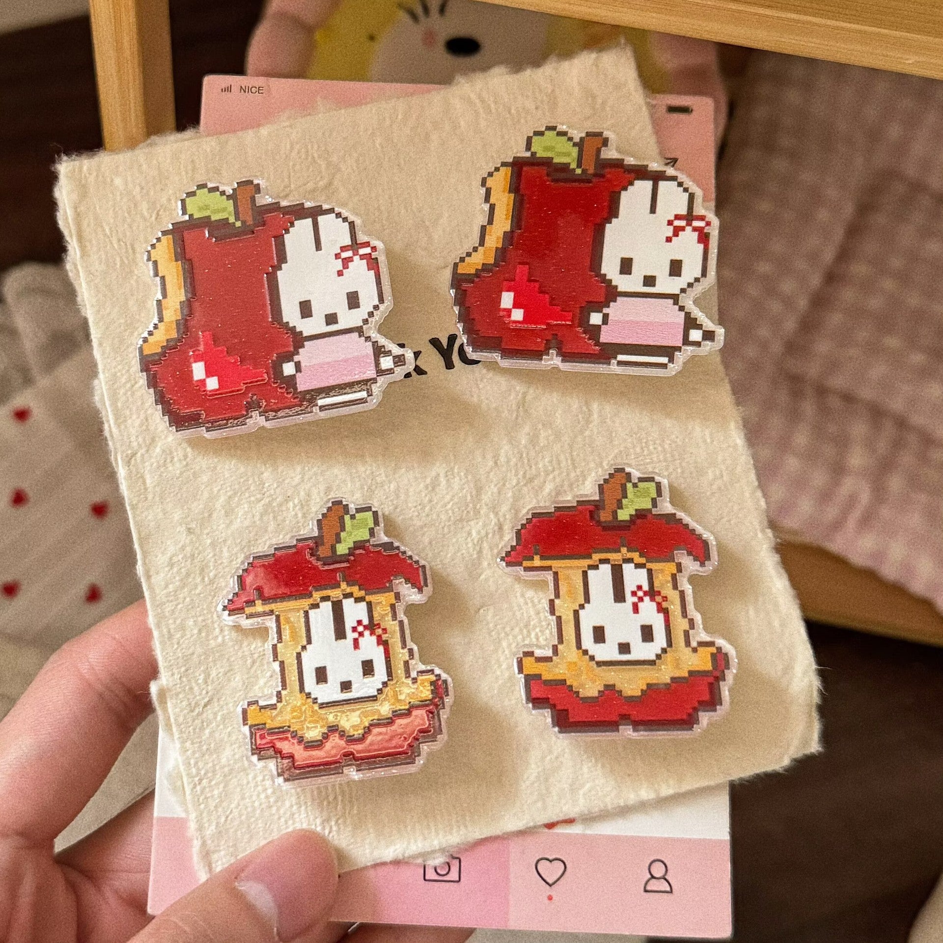 兔子蘋果髮夾－商品主圖｜https://igowo.tw/