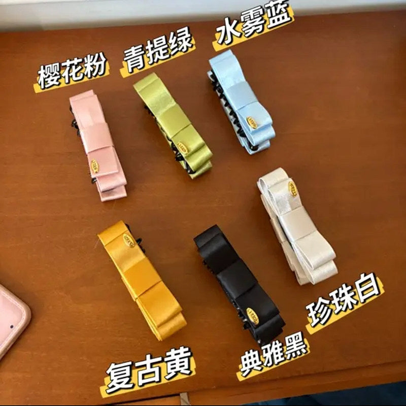 蝴蝶結簡約髮夾－古典黑款實拍｜https://igowo.tw/