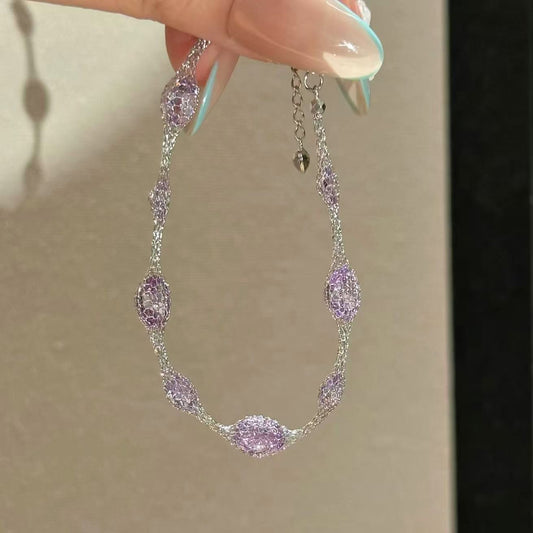 2026新款鋯石圓形手鏈簡約時尚氣質百搭手串輕奢高級感巨好看手飾