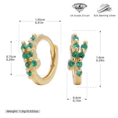 S925 歐美新款耳環INS極簡幾何鑲鋯耳飾輕奢小眾百搭飾品