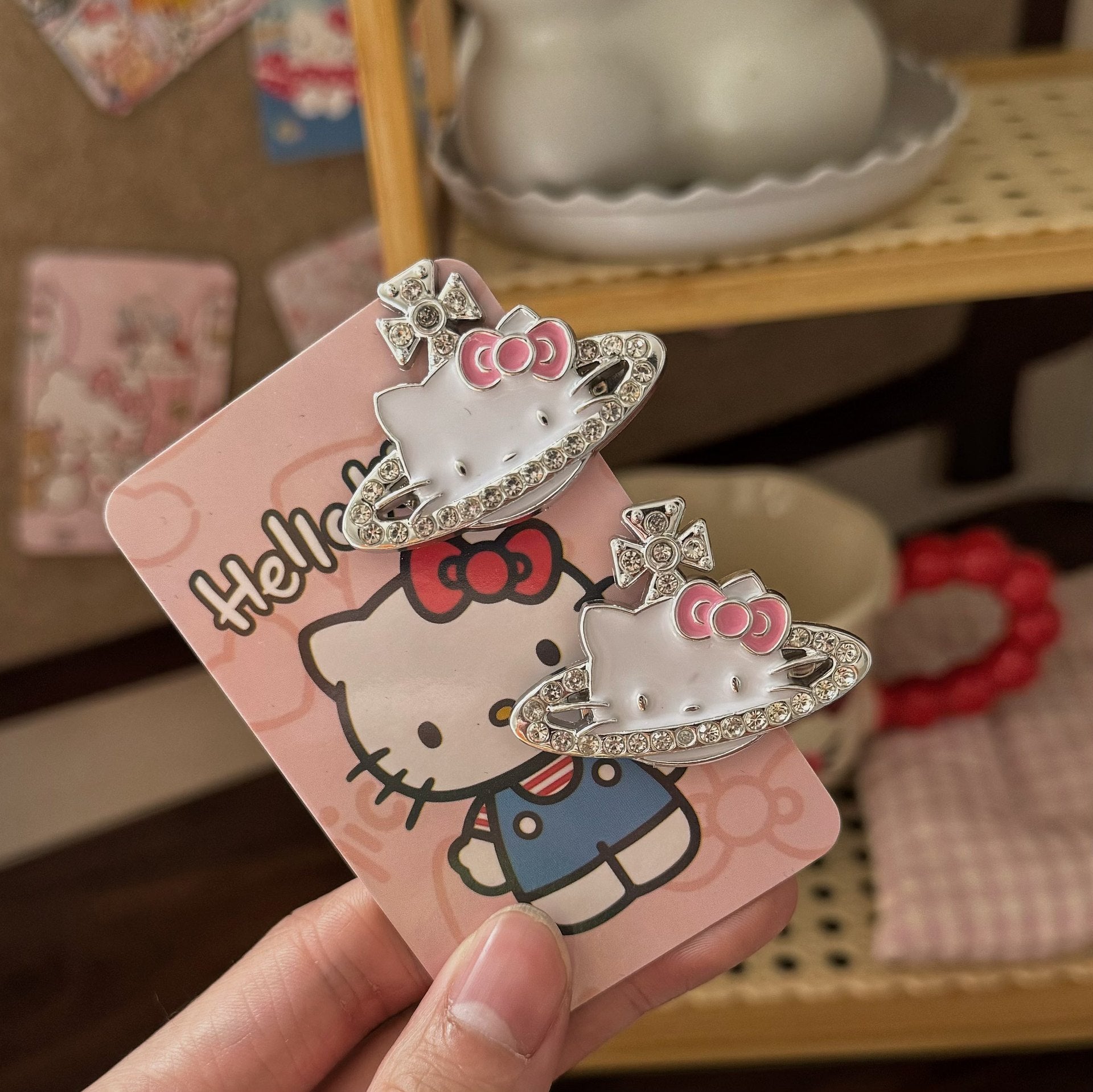 粉色領結貓咪髮夾－商品主圖｜https://igowo.tw/