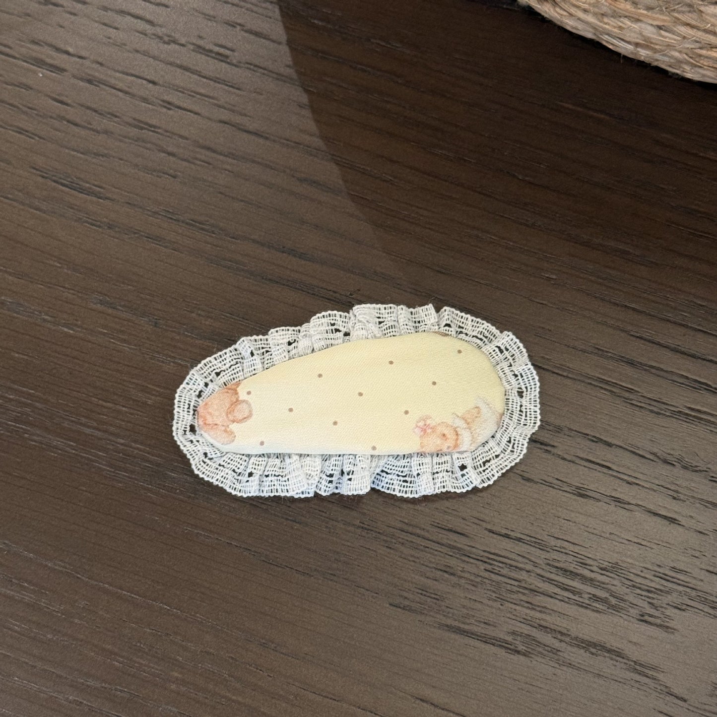 黃色小熊蝴蝶結髮圈