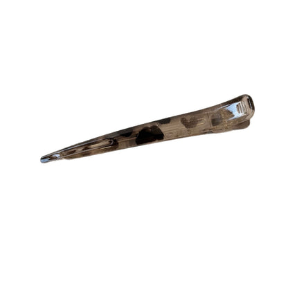 豹紋一字髮夾－淺豹紋粗一字款細節｜https://igowo.tw/