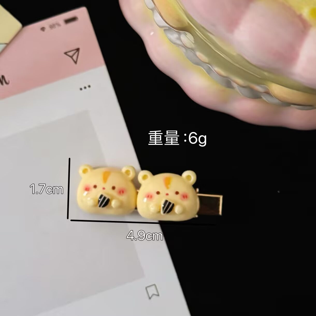 粉色兔子卡通髮夾