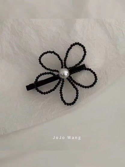 珍珠花朵髮夾