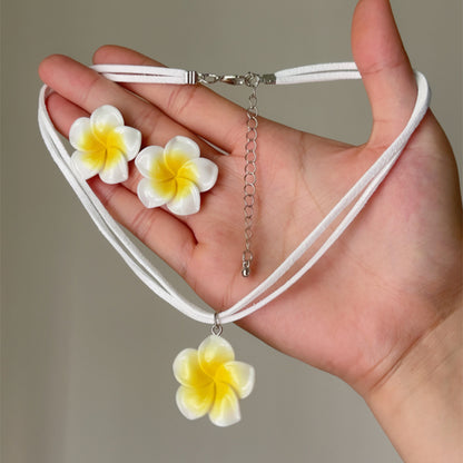 繽紛花朵項鍊耳環組－商品主圖｜https://igowo.tw/