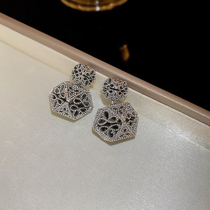 銀針花朵鏤空耳環小眾創意一款兩戴耳釘氣質輕奢重工高級感耳飾女