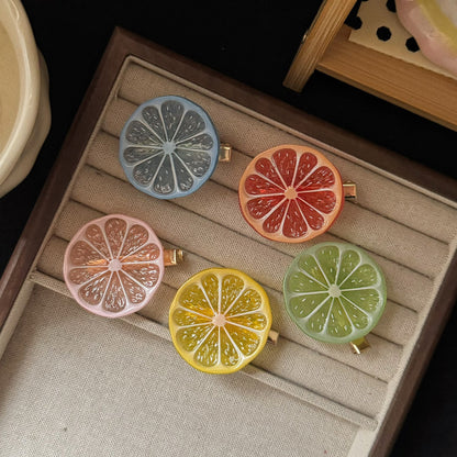 簡約經典髮夾－紅色橙子髮夾款細節1｜https://igowo.tw/