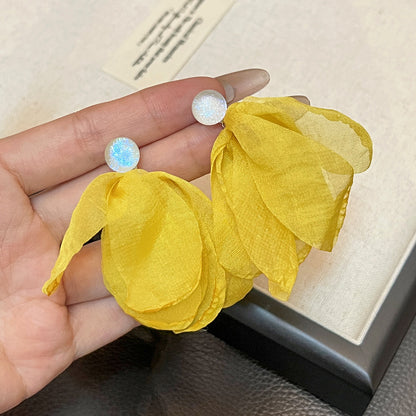 繽紛銀針圓珠流蘇耳環