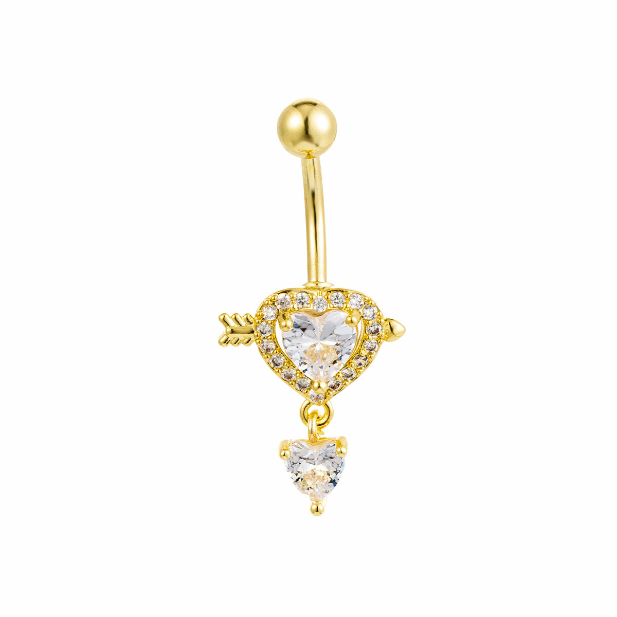 愛心鑲鑽飾品－1/金色款細節｜https://igowo.tw/