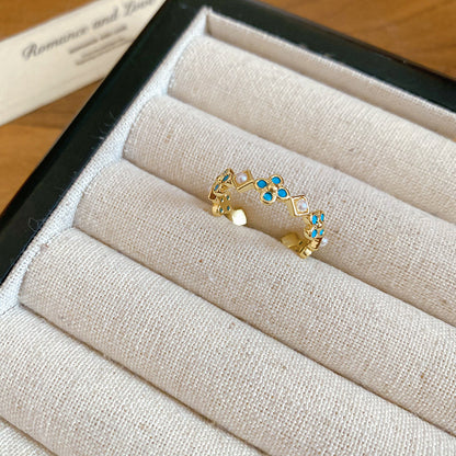 金色鋯石花朵墜飾項鍊