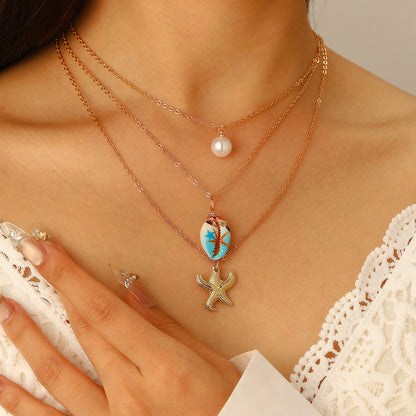 貝殼海星多層項鍊－細節特寫9｜https://igowo.tw/