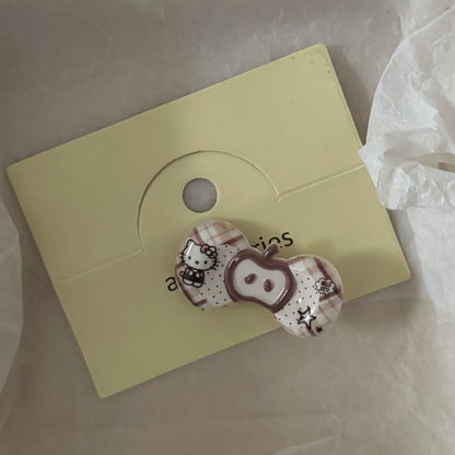 棕色貓咪領結髮夾