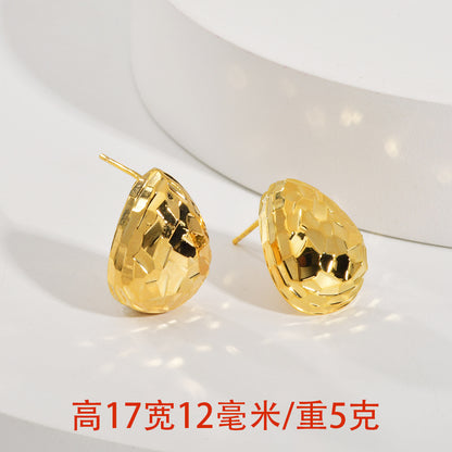 金色鋯石水滴簡約耳釘