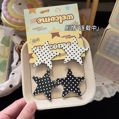黑色金屬波點簡約髮夾－商品主圖｜https://igowo.tw/