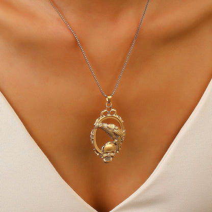 黑色金屬骷髏墜飾項鍊－細節特寫24｜https://igowo.tw/