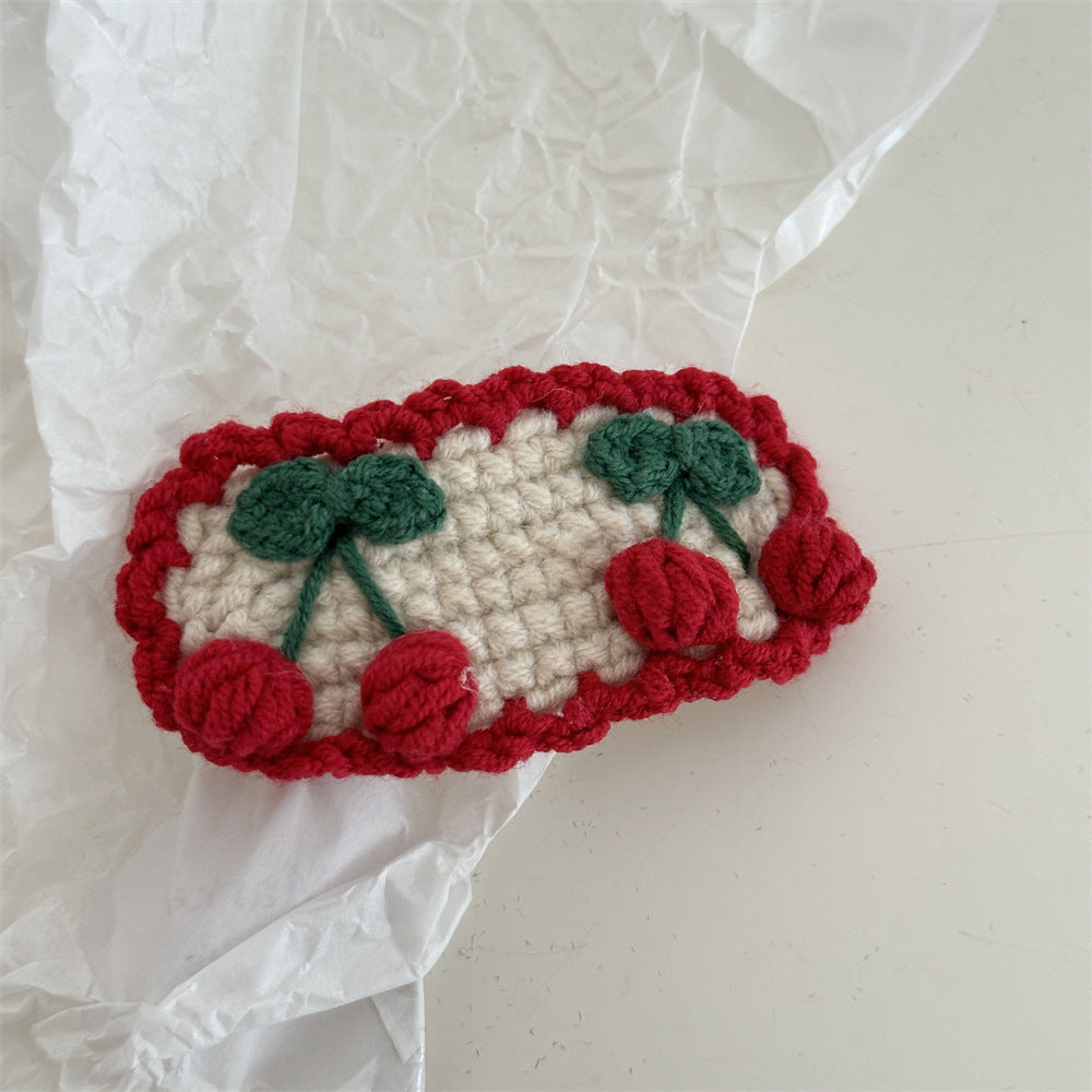 花朵刺繡編織髮夾－細節特寫12｜https://igowo.tw/