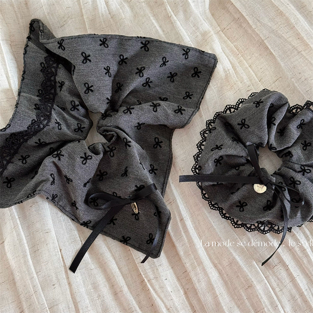 黑色蕾絲蝴蝶結髮圈－商品主圖｜https://igowo.tw/