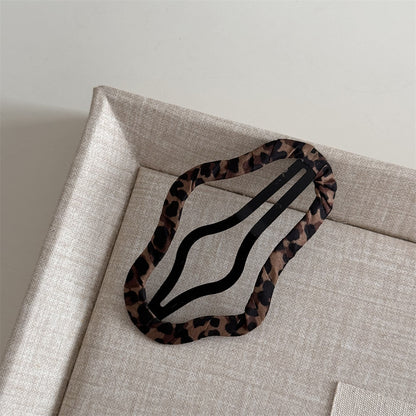 布面豹紋纏繞髮夾