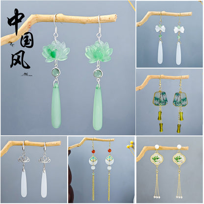 串珠扇形流蘇耳環－商品主圖｜https://igowo.tw/