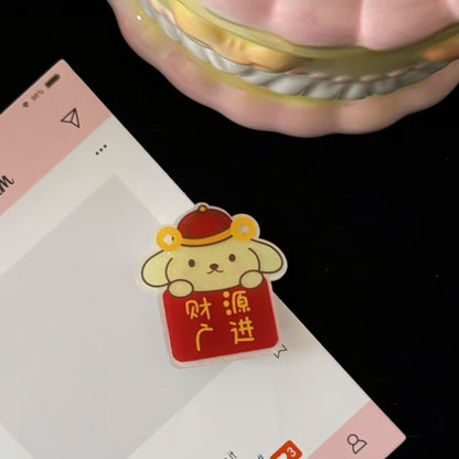紅色文字髮夾