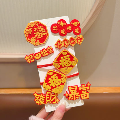 紅色簡約髮夾