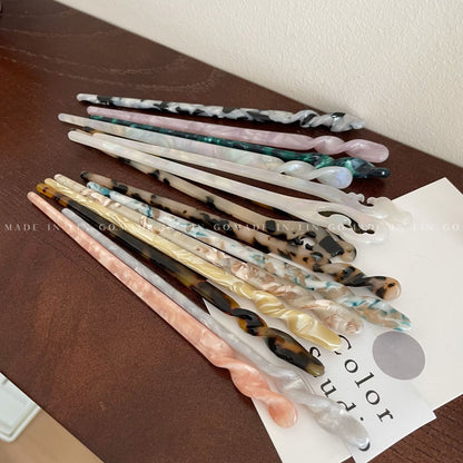 醋酸板材復古簡約髮簪－商品主圖｜https://igowo.tw/
