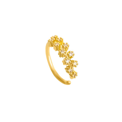 樹葉花朵鑲鑽簡約飾品－2/金款細節｜https://igowo.tw/