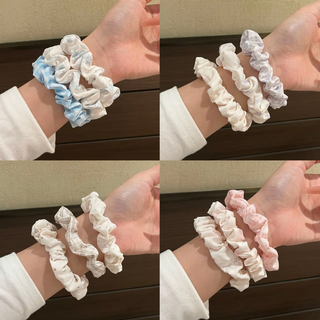 彈力繩碎花大腸圈髮圈－商品主圖｜https://igowo.tw/