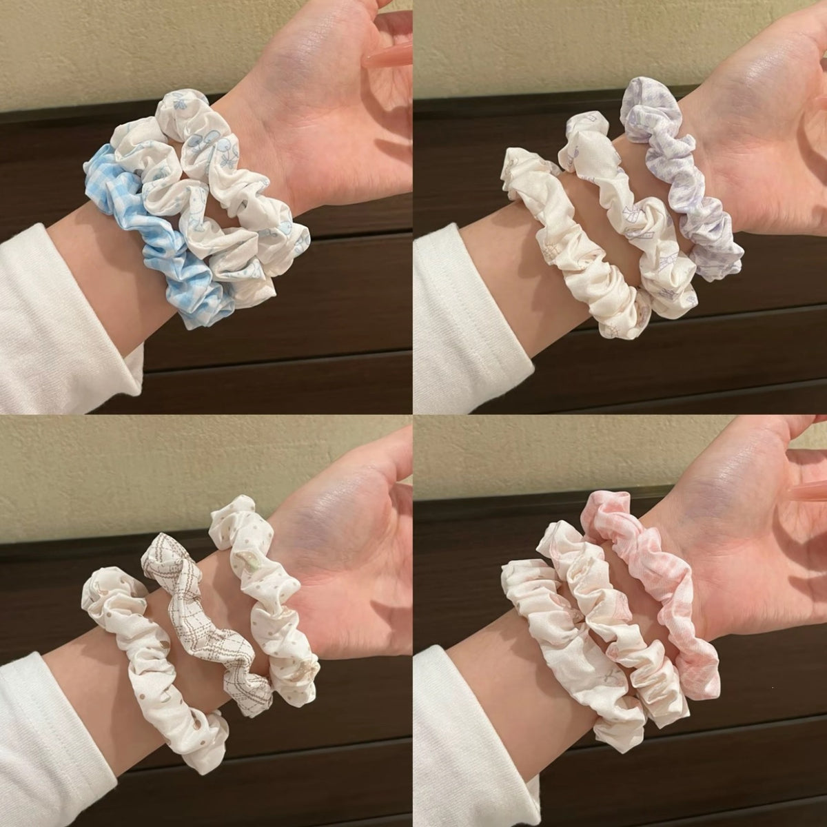彈力繩碎花大腸圈髮圈－商品主圖｜https://igowo.tw/