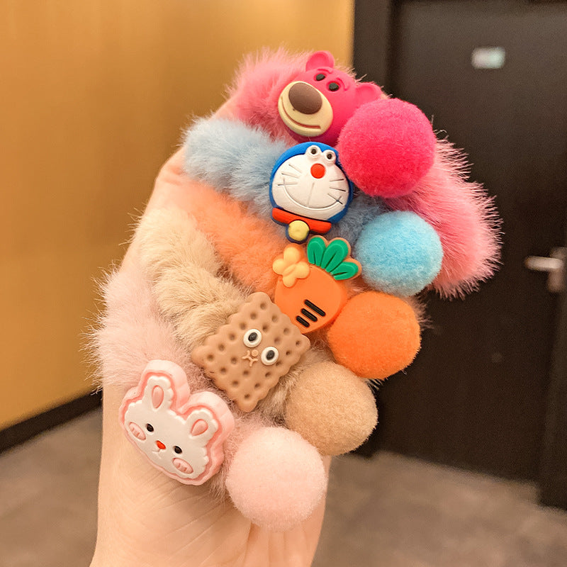 絨面卡通髮圈－黃色蜜蜂款細節1｜https://igowo.tw/