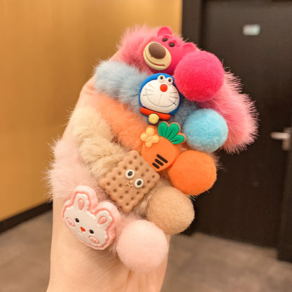 絨面卡通髮圈－黃色蜜蜂款細節1｜https://igowo.tw/
