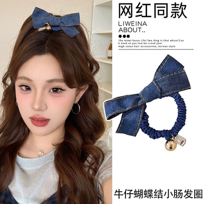 彈力繩蝴蝶結髮圈－商品主圖｜https://igowo.tw/