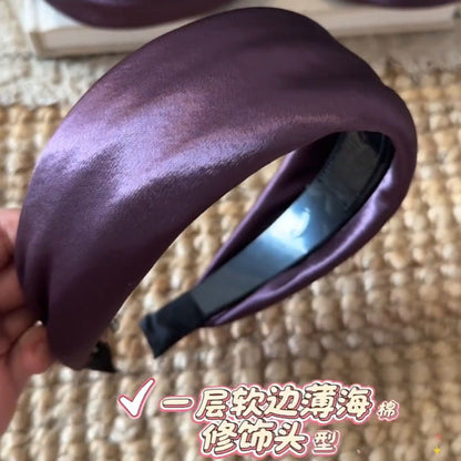 紫色寬版誇張髮箍－藍色款實拍｜https://igowo.tw/