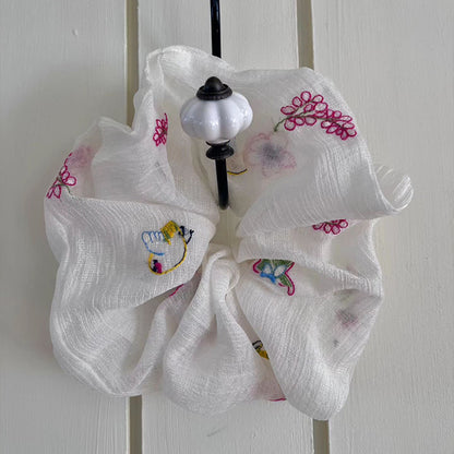 碎花大腸圈刺繡髮圈